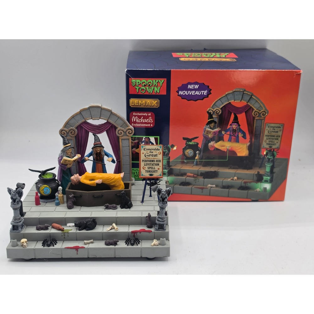 Lemax Spooky Town Esmeralda the Great Levitation Spell Halloween Village 44221